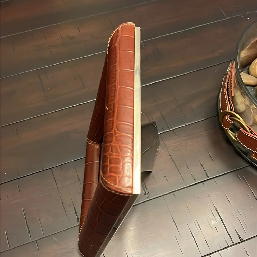 Ralph Lauren Croc Pattern Leather Photo Picture Frame 5”x7”
